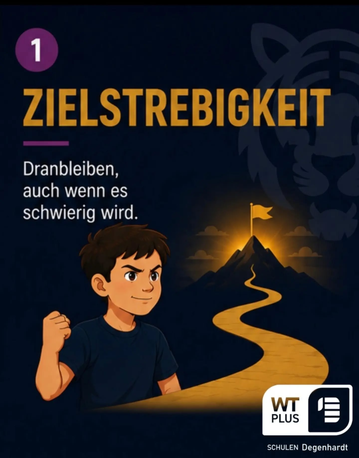 🎯 UNSER MOTTO DER WOCHE: ZIELSTREBIGKEIT 🐯 Zielstrebigkeit ist eine Fähigkeit, die Kinder nicht nur 